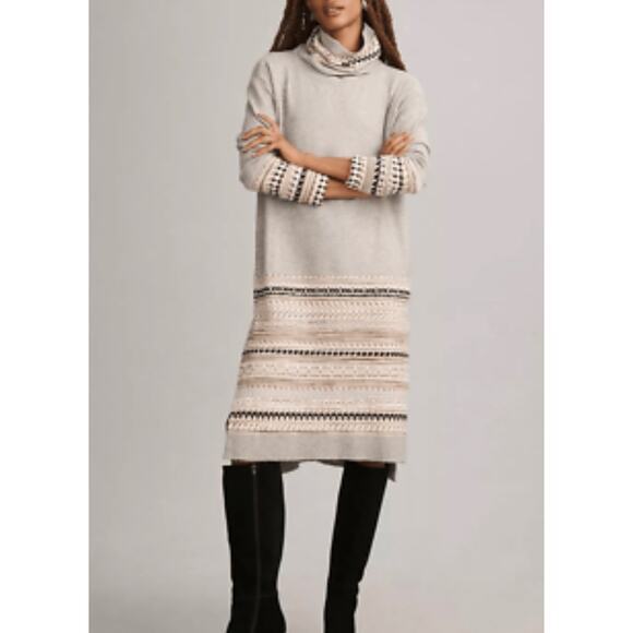 Anthropologie Dresses & Skirts - Anthropologie | Daily Practice detachable turtleneck gray sweater  dress XL